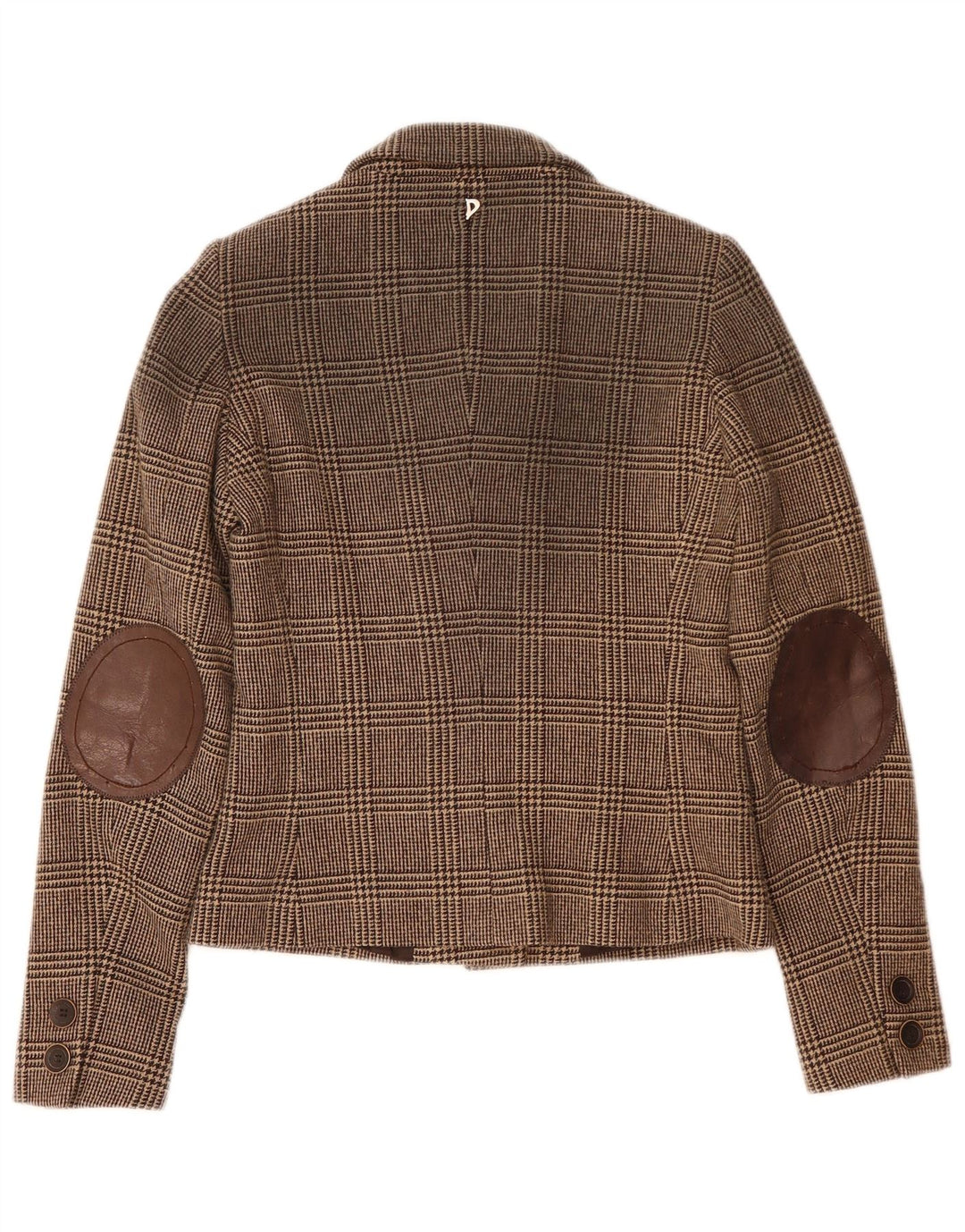 Chaqueta Blazer De Mujer Dondup De 6 Botones IT 42 Lana De Pata De Gallo Marrón Medio
