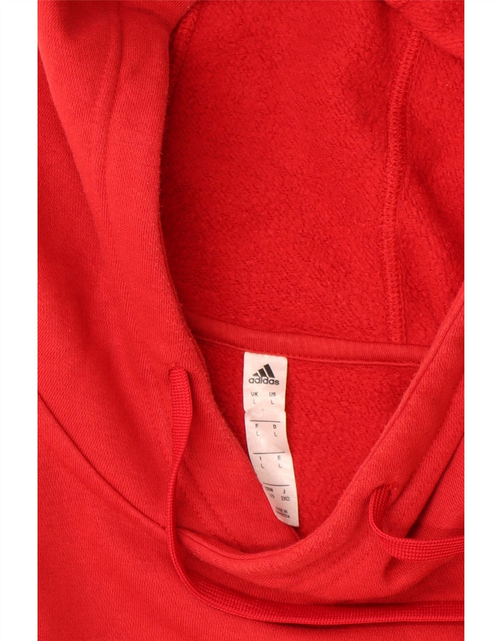 ADIDAS Jersey con capucha para hombre, tamaño grande, algodón rojo