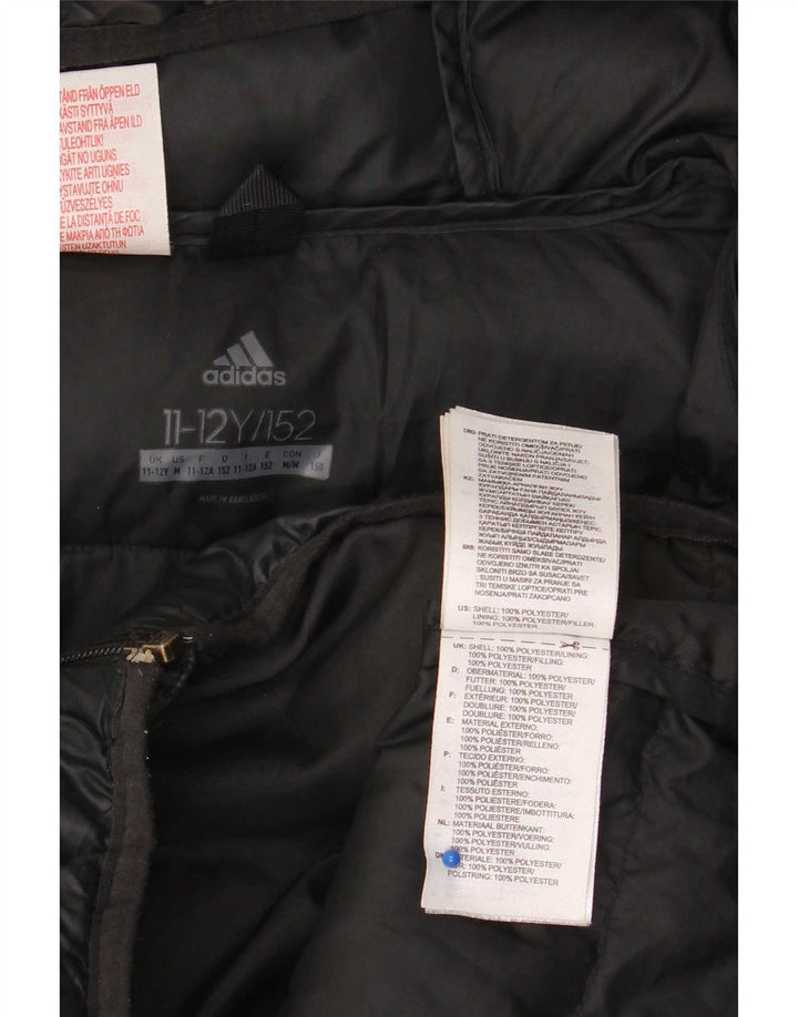 Adidas Chaqueta acolchada con capucha para niño 11-12 años Negro Poliéster