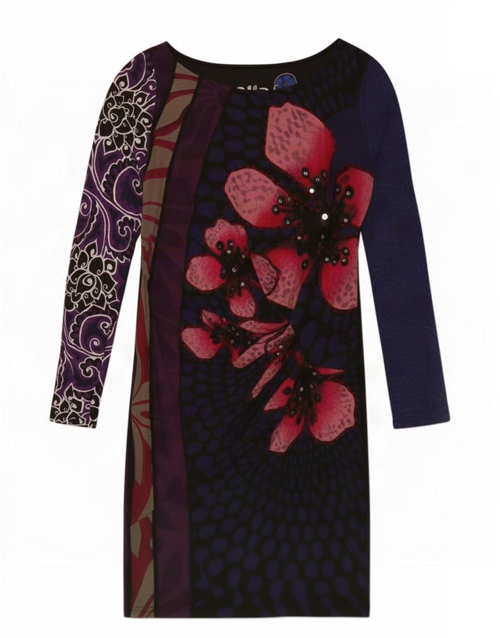 Desigual Vestido tubo con estampado abstracto para mujer UK 40 Medium Multicolor