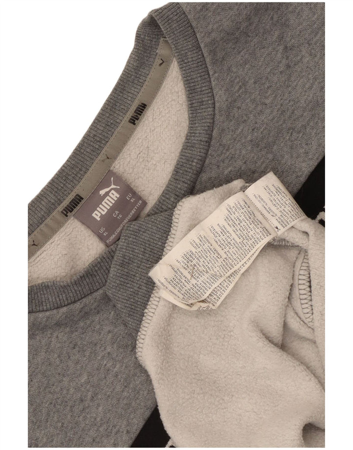 Sudadera Puma Hombre Jumper XL Algodón Moteado Gris