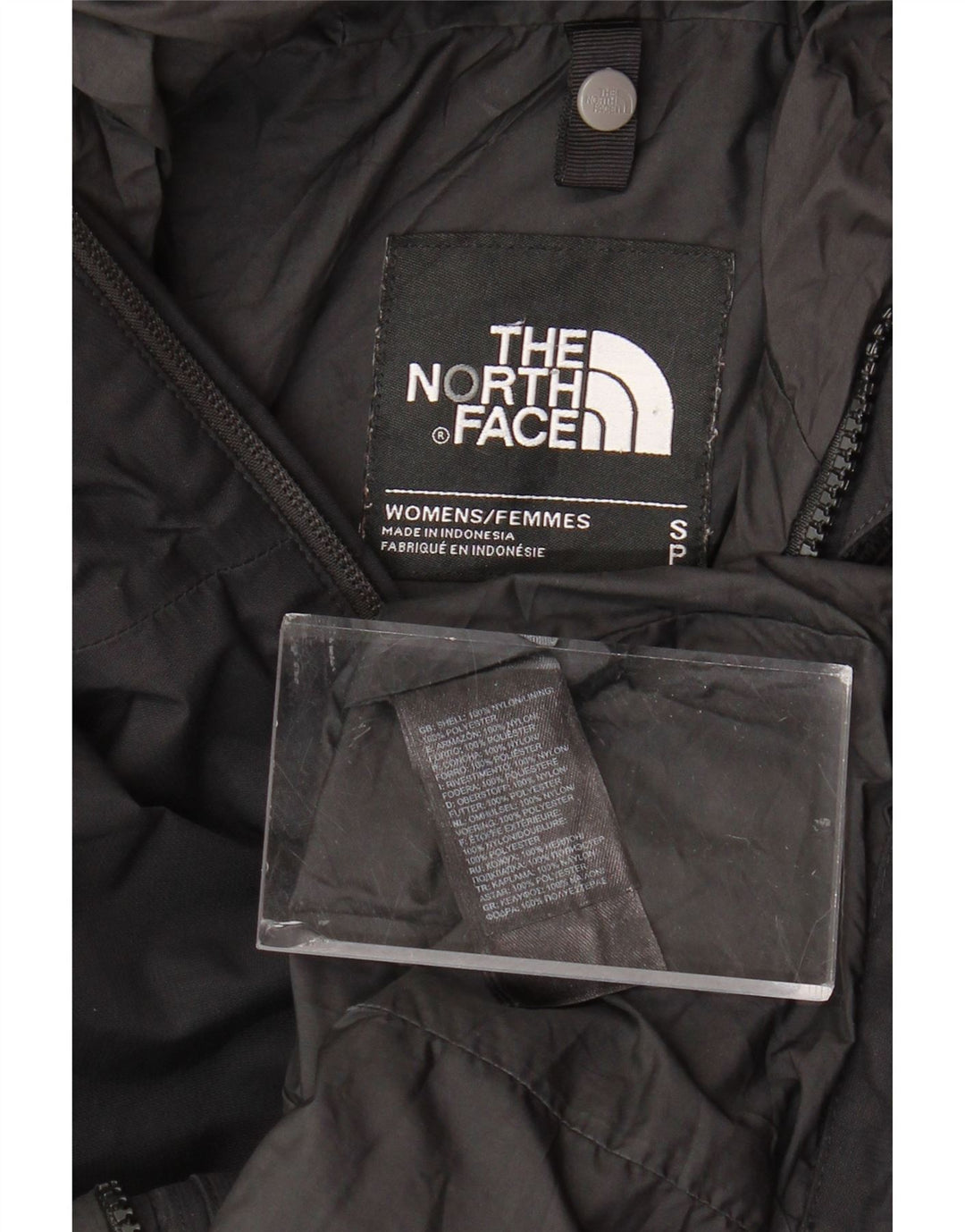 THE NORTH FACE Chaqueta impermeable con capucha para mujer UK 10 Small Poliéster negro
