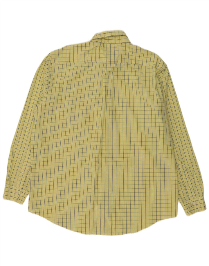Brooks Brothers Camisa para hombre de algodón a cuadros amarillos grandes