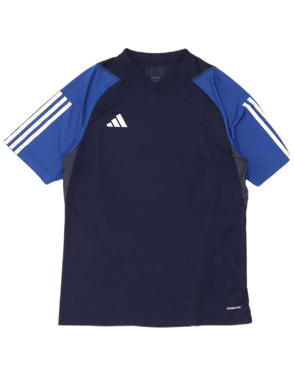 Camiseta ADIDAS Aeroready Slim Fit para hombre con bloques de color azul marino mediano