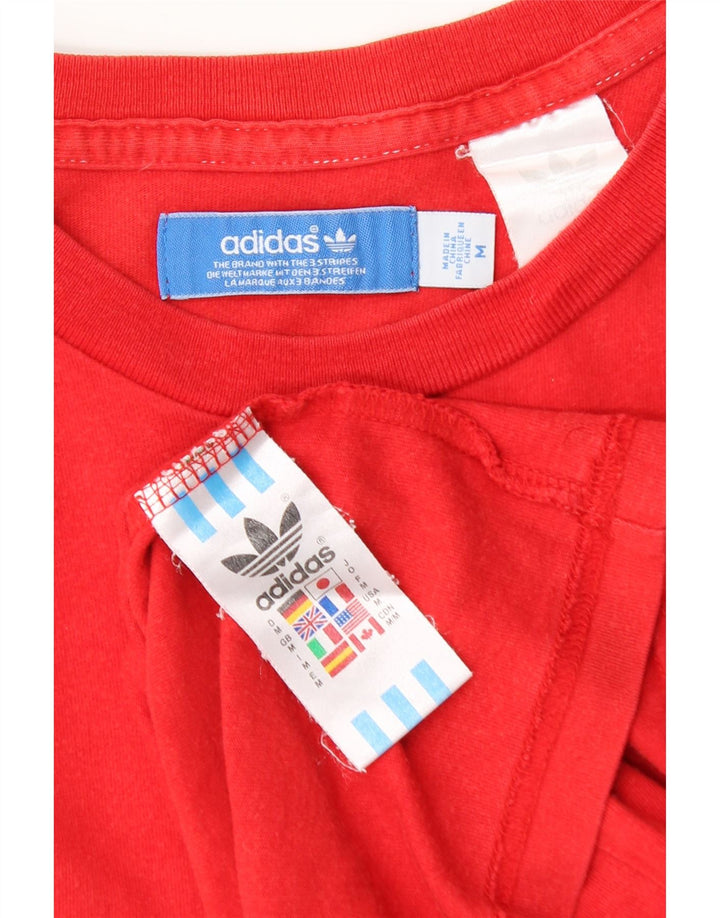 Adidas - Camiseta gráfica para hombre, color rojo medio, algodón