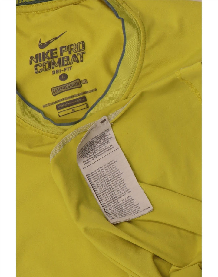 Camiseta Nike Dri Fit para hombre Top deportivo de poliéster amarillo grande