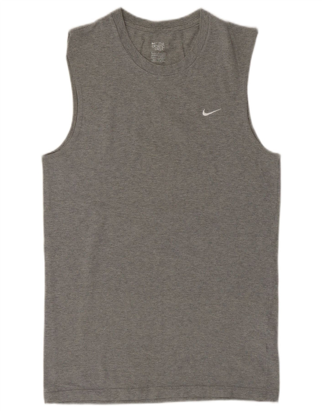 Nike Camiseta sin mangas para hombre UK 34/36 Small Gris Algodón