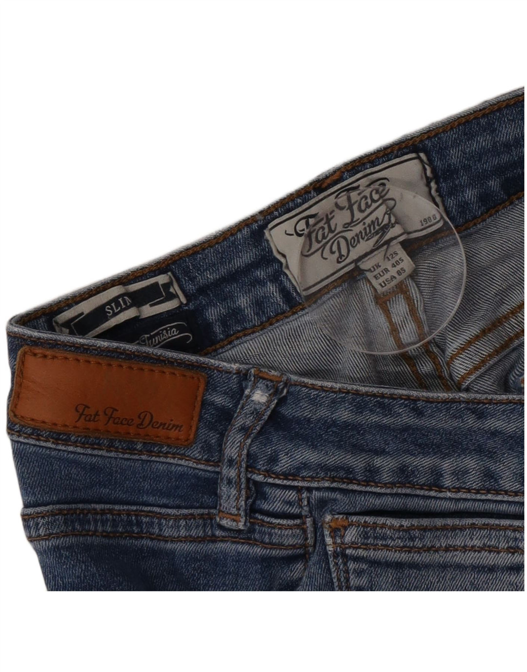 Vaqueros ajustados para mujer Fat Face UK 12 Medium W32 L28 Algodón azul