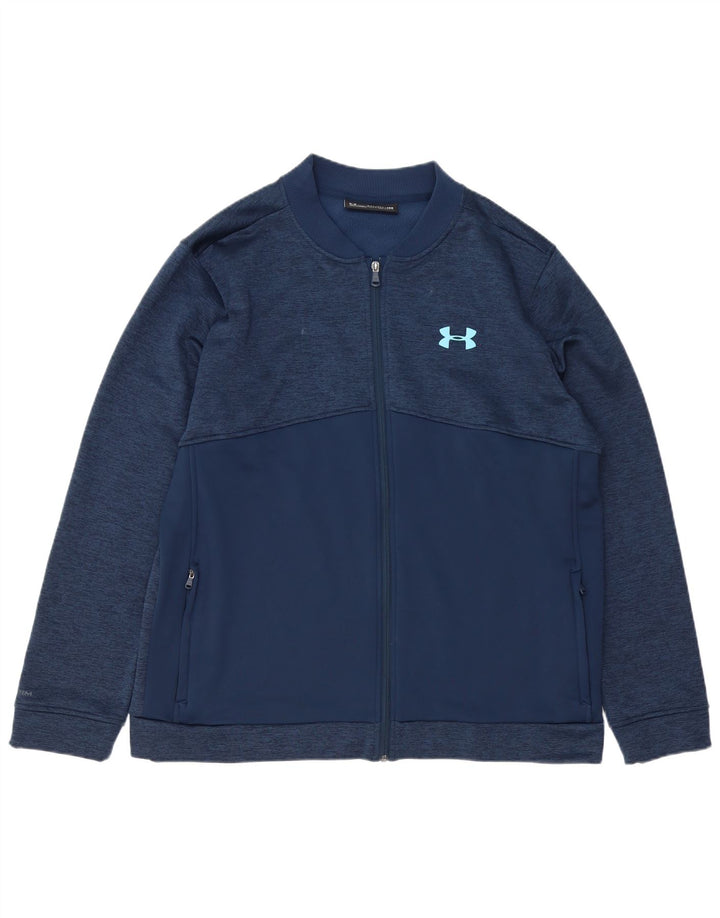 Under Armour Chaqueta de chándal Cold Gear para hombre, talla 2XL, poliéster azul marino