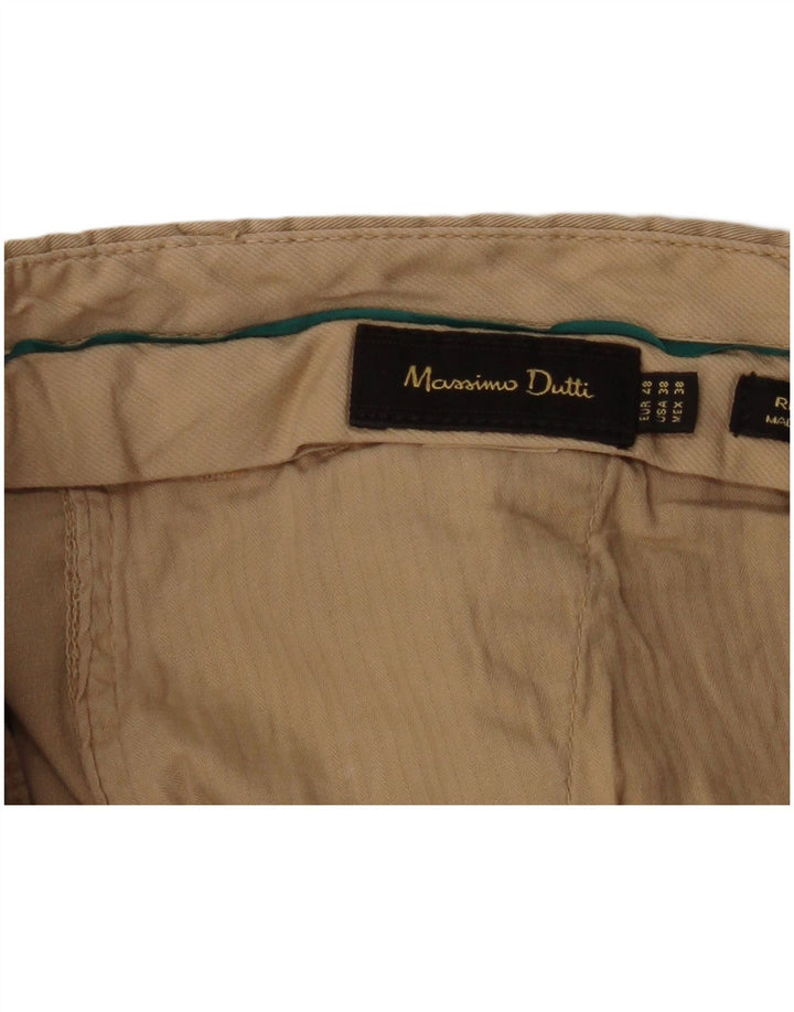 MASSIMO DUTTI Pantalón chino slim para hombre EU 48 XL W38 L34 Beige