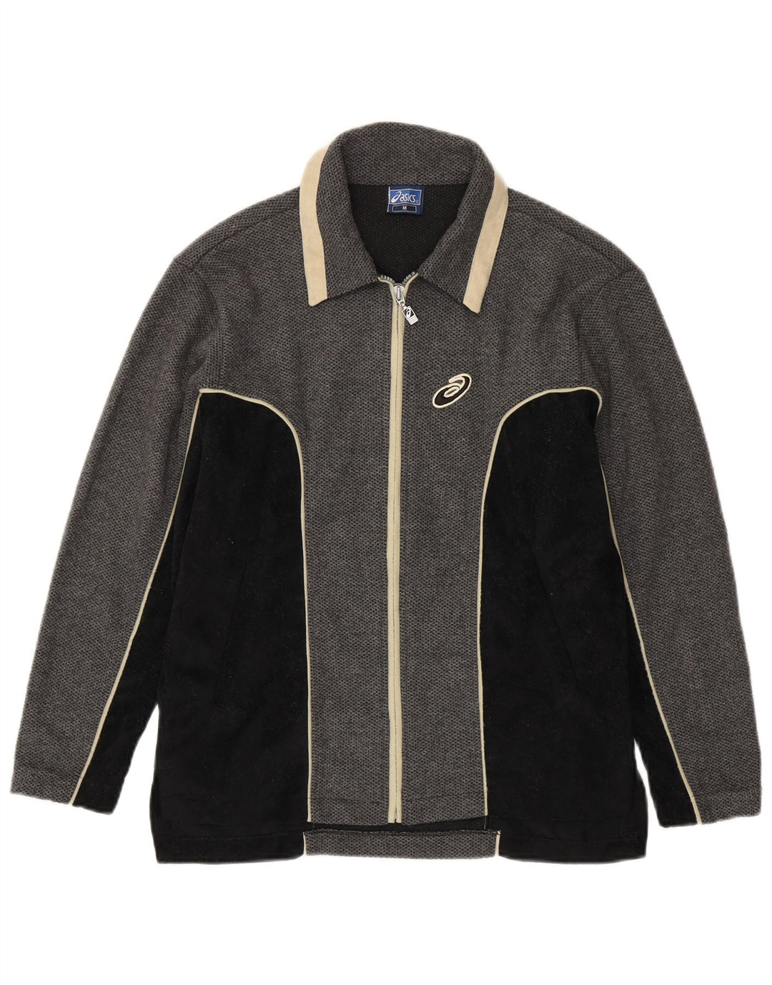 ASICS Hombre Chándal Top Chaqueta Gris Medio Colorblock