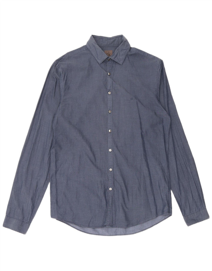 Camisa CALVIN KLEIN Slim Fit para hombre Talla 40 Mediana Azul marino Algodón