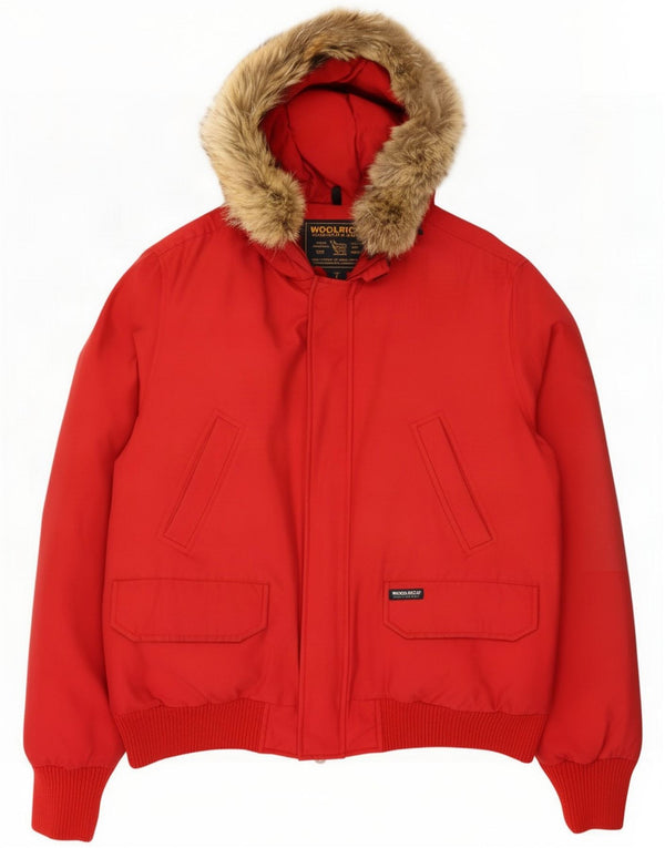 Chaqueta acolchada con capucha para hombre Woolrich UK 40 Grande Algodón rojo
