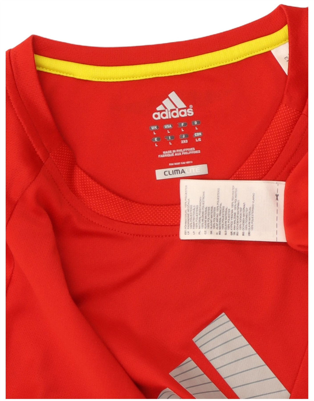 ADIDAS Camiseta gráfica Climalite para hombre Top grande poliéster rojo
