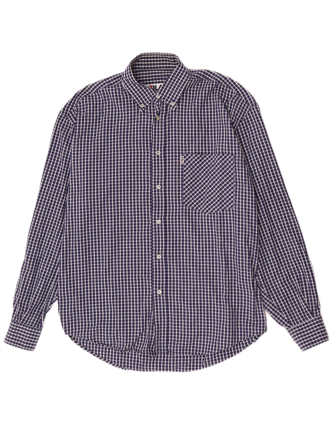 Fila Camisa de corte regular para hombre de algodón a cuadros en azul marino mediano