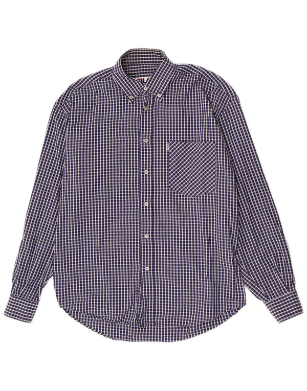Fila Camisa de corte regular para hombre de algodón a cuadros en azul marino mediano