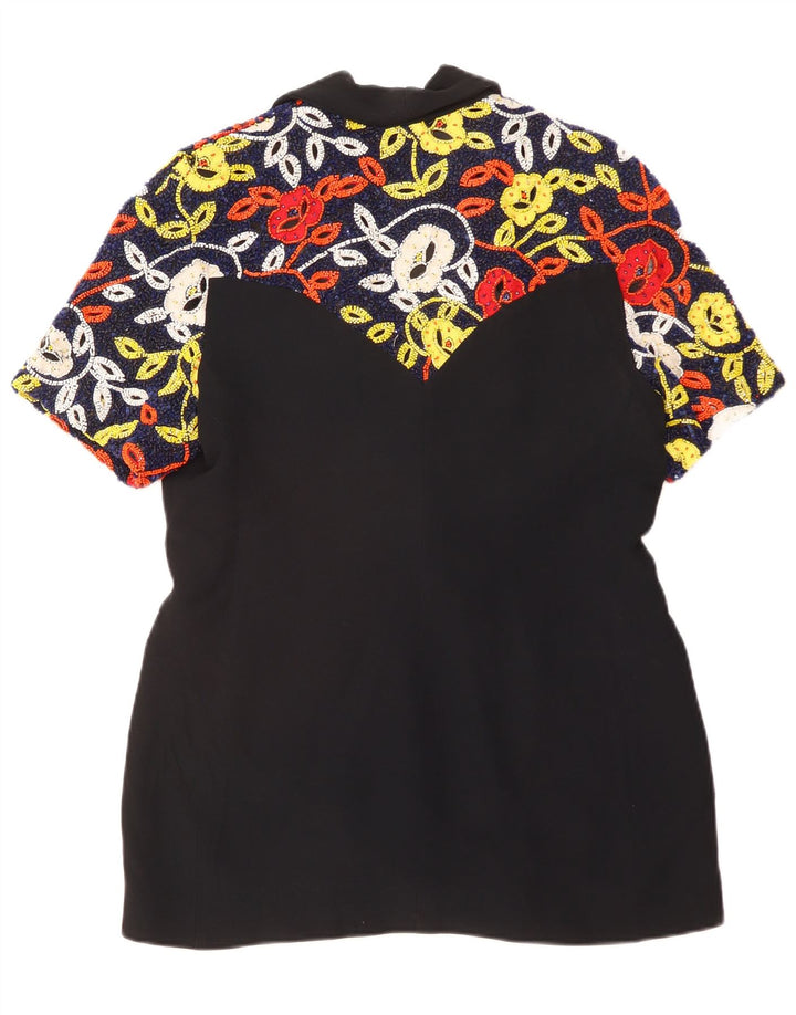 Gai Mattiolo Chaqueta tipo blazer con 1 botón para mujer IT 48 XL Negro Floral