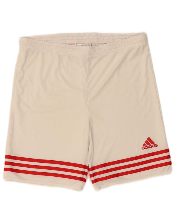 ADIDAS Pantalones cortos deportivos Climalite para niños 13-14 años XL Poliéster blanco roto
