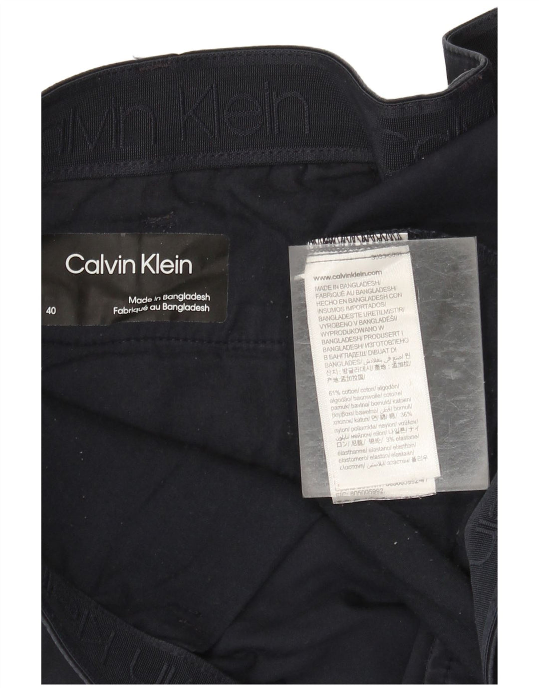 Calvin Klein Pantalones cortos chinos para hombre W40 XL Algodón azul marino