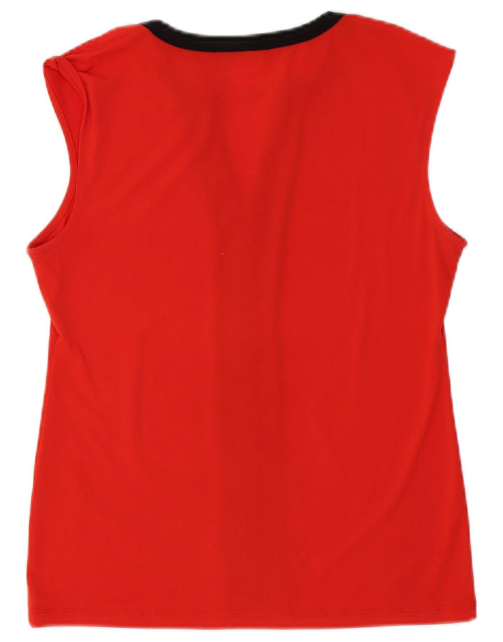 Calvin Klein Blusa para mujer Top UK 10 Pequeño Rojo Colorblock Poliéster