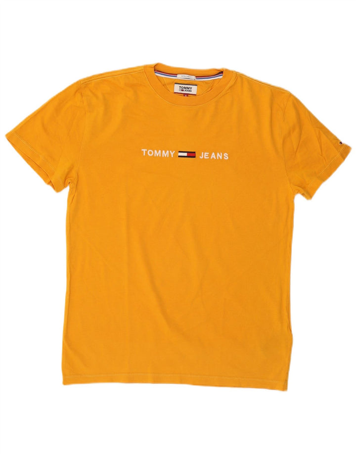 TOMMY HILFIGER Camiseta gráfica de ajuste regular para hombre Top pequeño de algodón amarillo