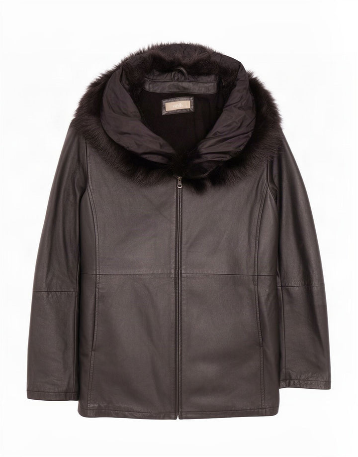 Wallis Abrigo de cuero extragrande para mujer UK 10 Small Black