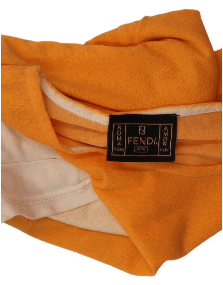 FENDI Camiseta de mujer Top IT 44 Algodón color block naranja mediano