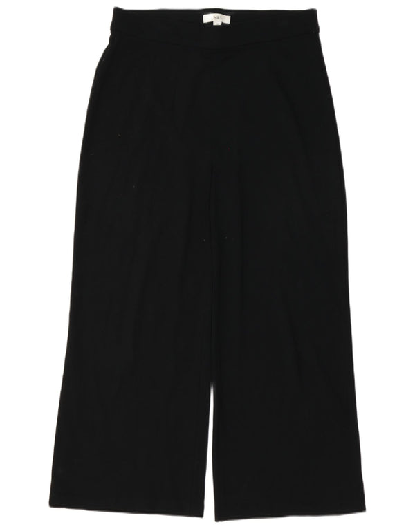 Marks & Spencer Pantalones casuales de cintura alta para mujer UK 44 Large W32 L26 Negro