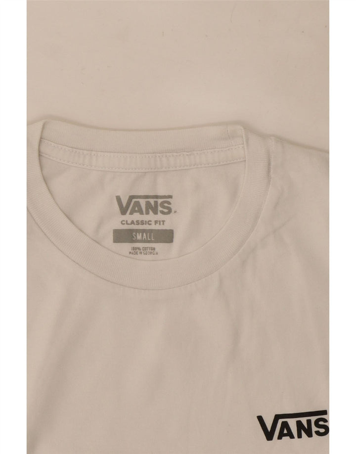 Vans Camiseta Classic Fit para hombre Top Small White Cotton