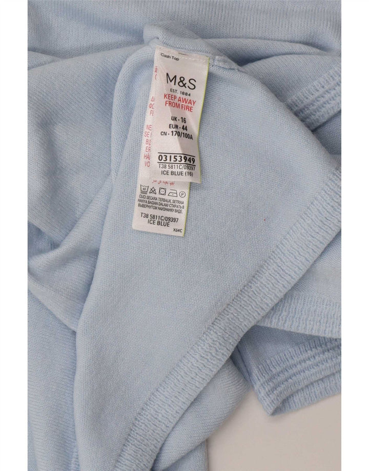 Marks & Spencer Blusa para Mujer Top UK 46 Grande Acrílico Azul