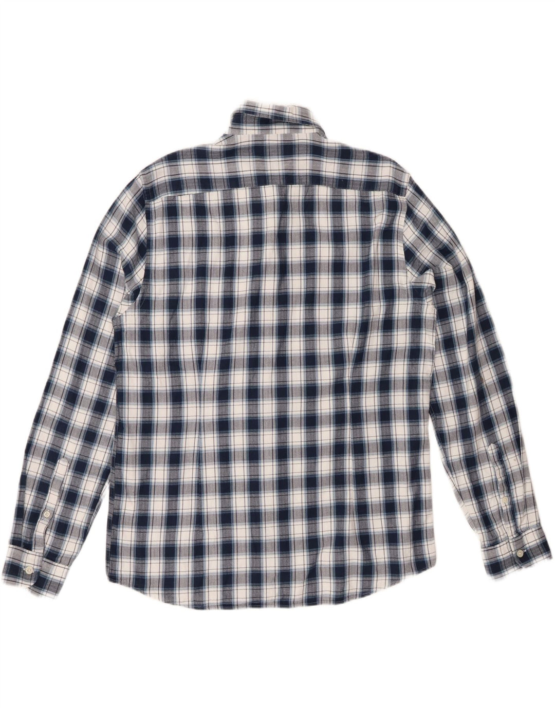 REISS Camisa de franela de corte regular para hombre XL Algodón a cuadros azul marino
