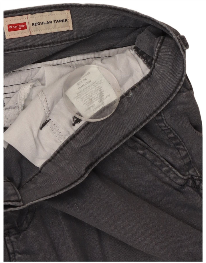 Wrangler Pantalones cargo cónicos regulares para hombre W33 L30 Algodón gris