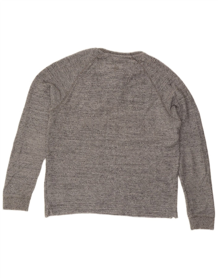 Sudadera con capucha para hombre Fat Face de algodón jaspeado en gris medio