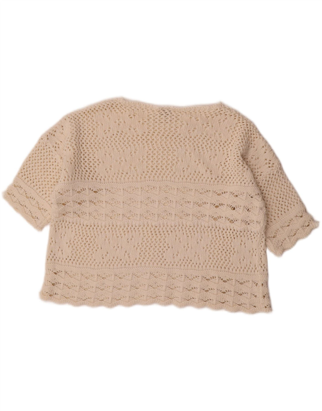 Redok - Jersey corto con cuello barco para mujer, talla 40, color blanco apagado
