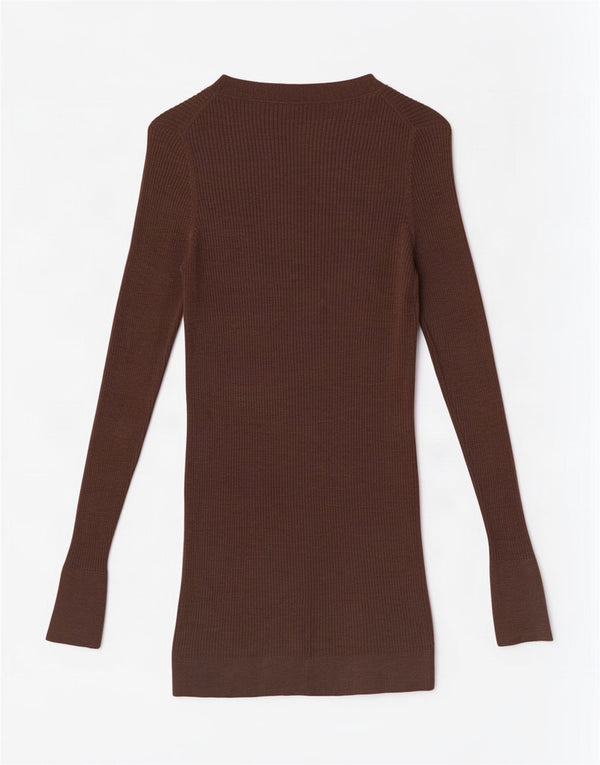 Massimo Dutti Cárdigan Largo para Mujer UK 40 Small Lana Marrón