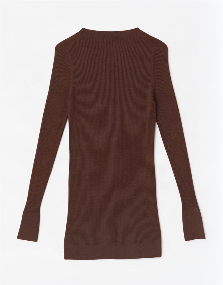 Massimo Dutti Cárdigan Largo para Mujer UK 40 Small Lana Marrón