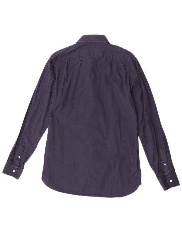 Camisa Reiss Slim Fit De Algodón Azul Marino Medio