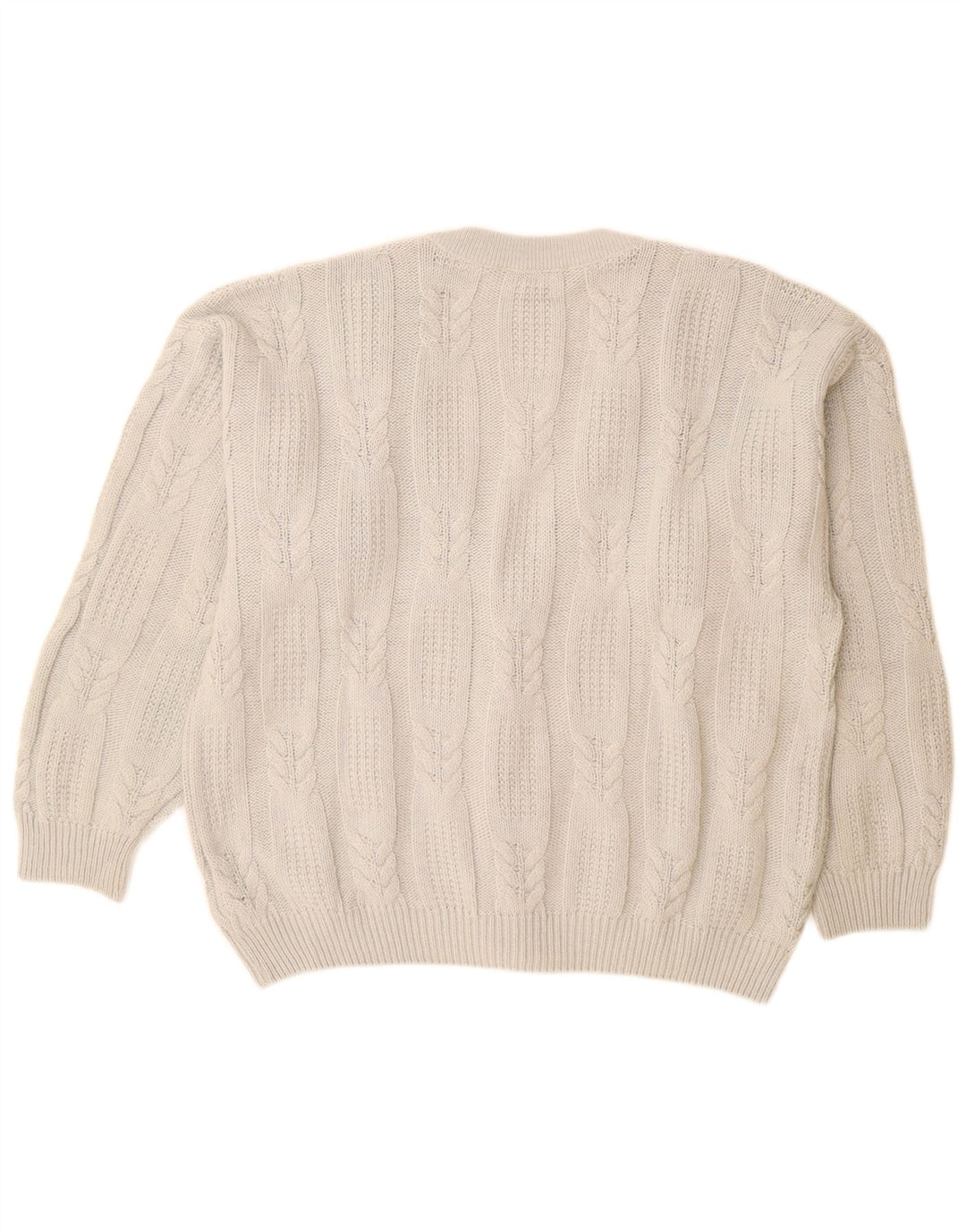 GIO FERRARI Cárdigan para Hombre IT 52 Large Lana de Alpaca Blanco Roto