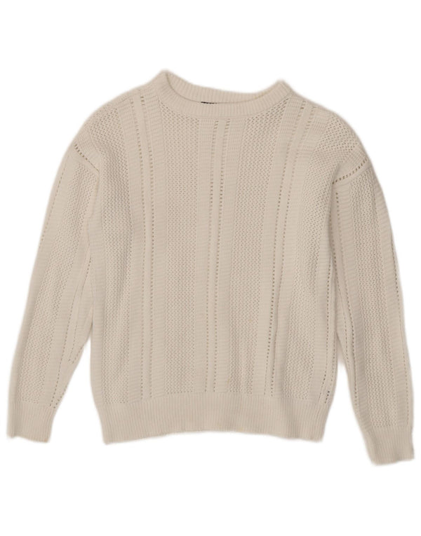 Marks & Spencer Jersey con Cuello Barco para Mujer UK 6 XS Algodón Blanco