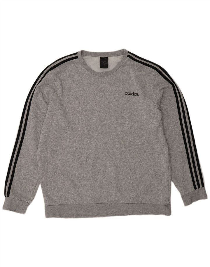 Adidas Hombre Sudadera Jumper XL Gris Algodón Moteado
