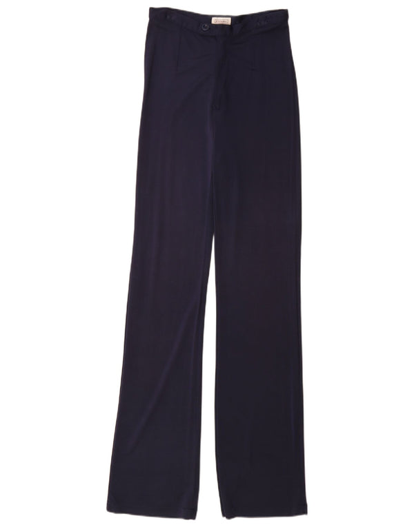 Stefanel Pantalones casuales de cintura alta para mujer EU 38 XS W26 L33 Azul marino