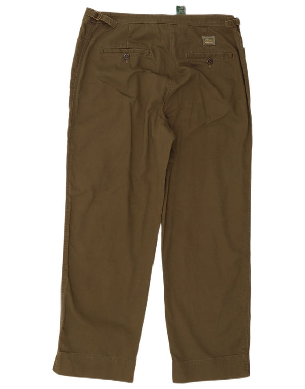 Ralph Lauren Pantalones de cintura alta para mujer US 12 grande W32 L27 algodón caqui