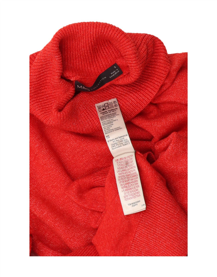 Marks & Spencer Suéter tipo jersey con cuello vuelto para mujer Reino Unido 10 Pequeño rojo moteado