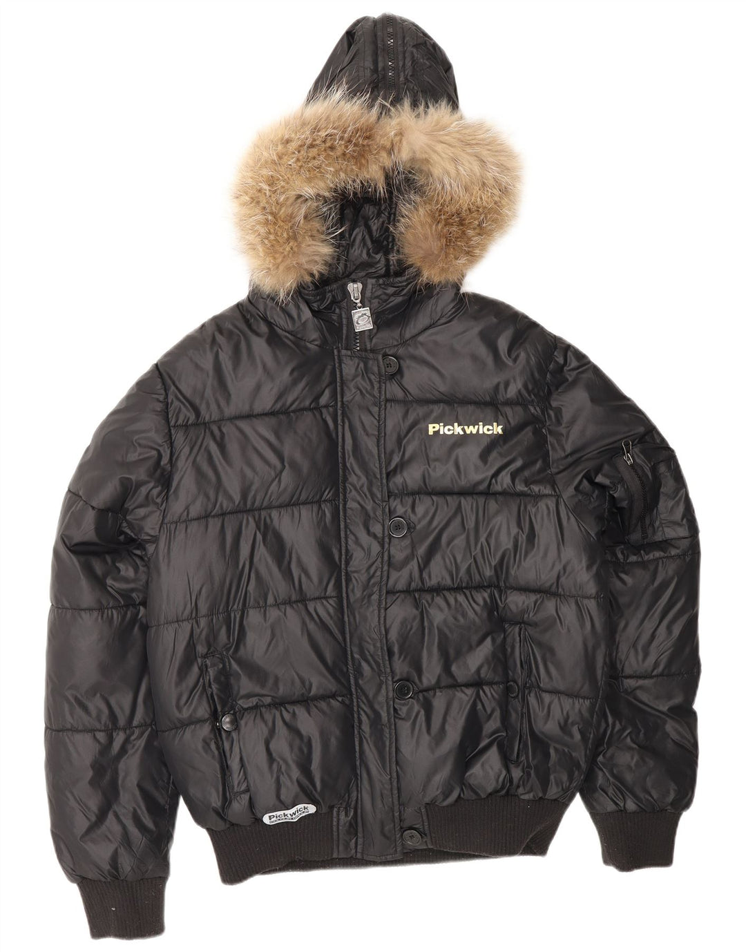 PICKWICK Chaqueta acolchada con capucha para mujer UK 40 XL Nylon negro