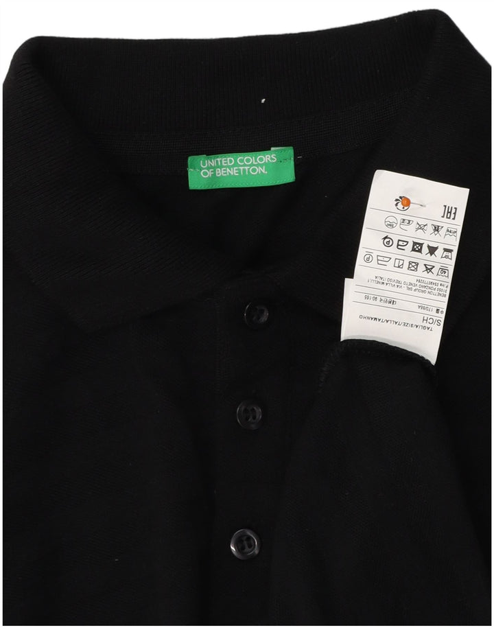 BENETTON Polo Hombre Pequeño Algodón A Rayas Negro