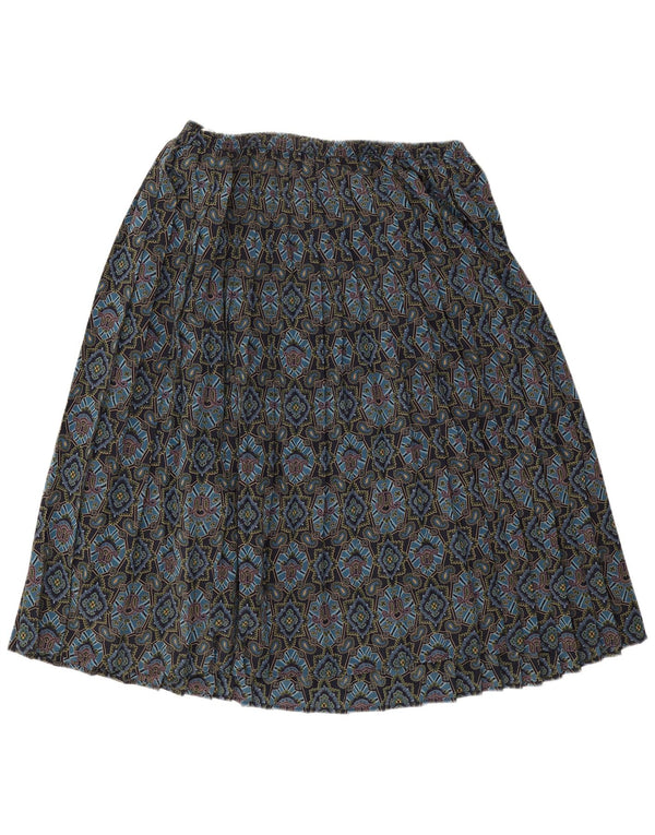 Eastex Womens Knife Pleated Skirt UK 20 2XL W38 Navy Blue Geometric