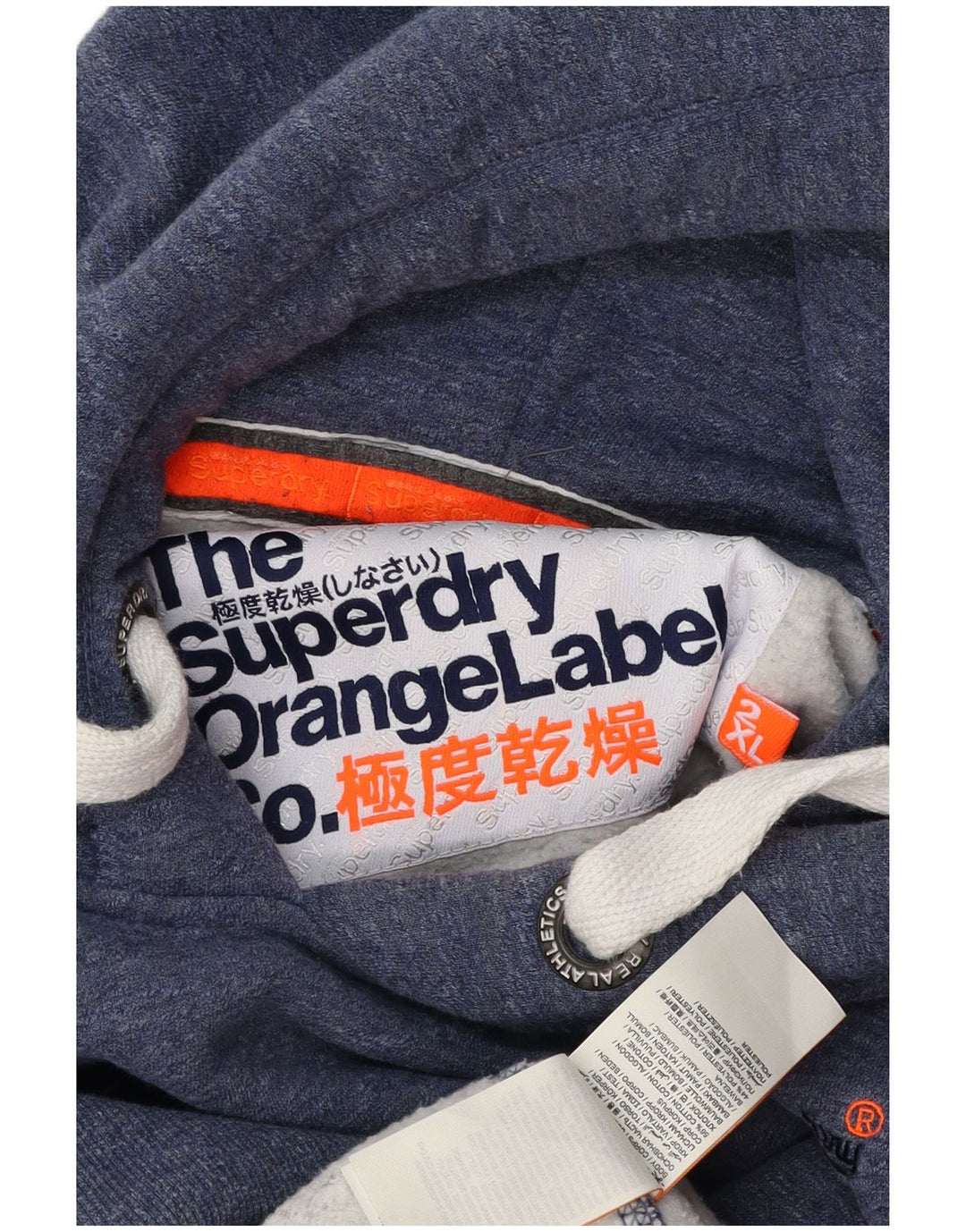 SUPERDRY Jersey con capucha para hombre 2XL Algodón moteado azul