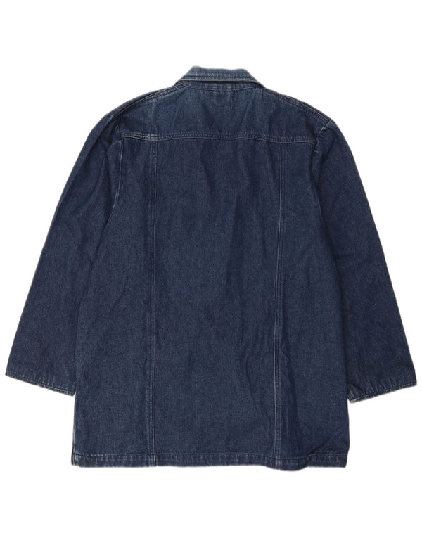 Vintage mujer 1 botón denim Blazer chaqueta Reino Unido 16 azul grande
