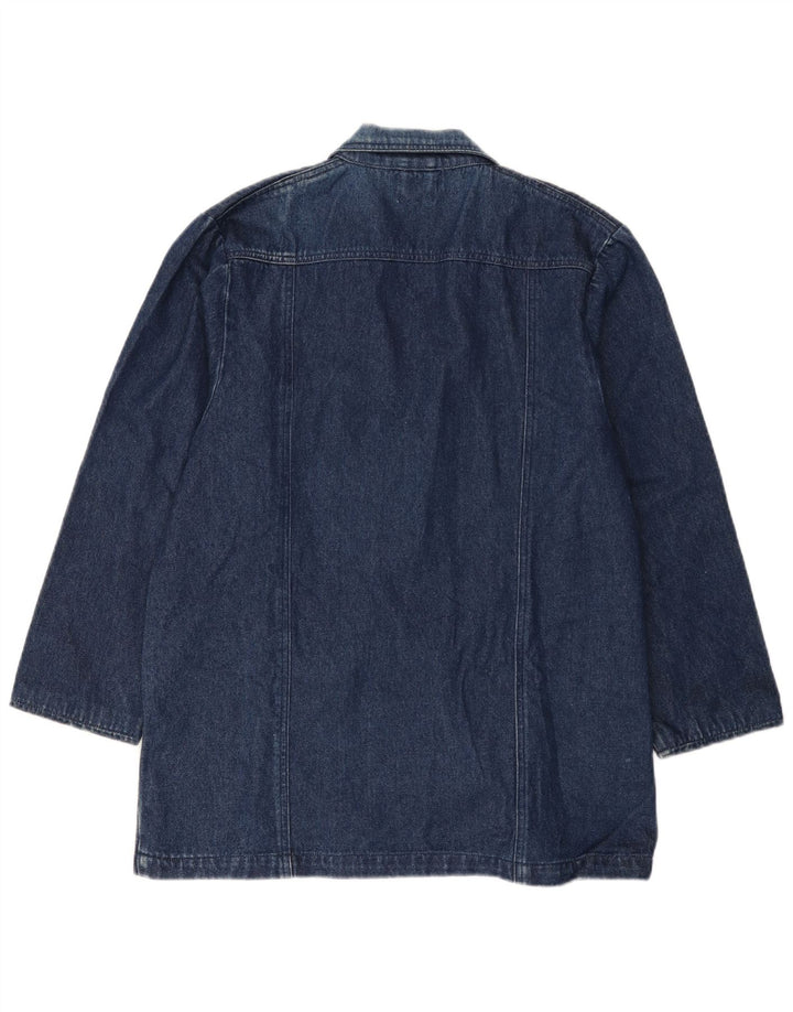Vintage mujer 1 botón denim Blazer chaqueta Reino Unido 16 azul grande