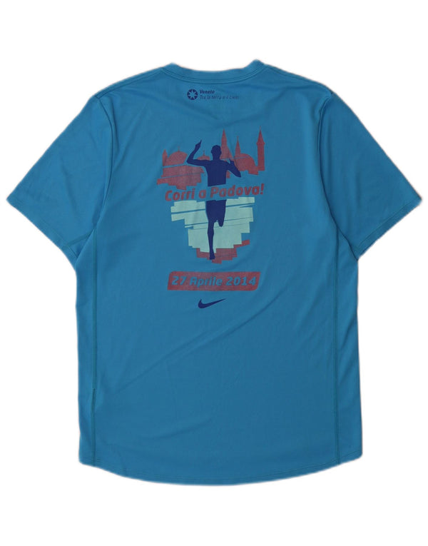 Nike Dri Fit Graphic Camiseta para hombre, talla pequeña, azul